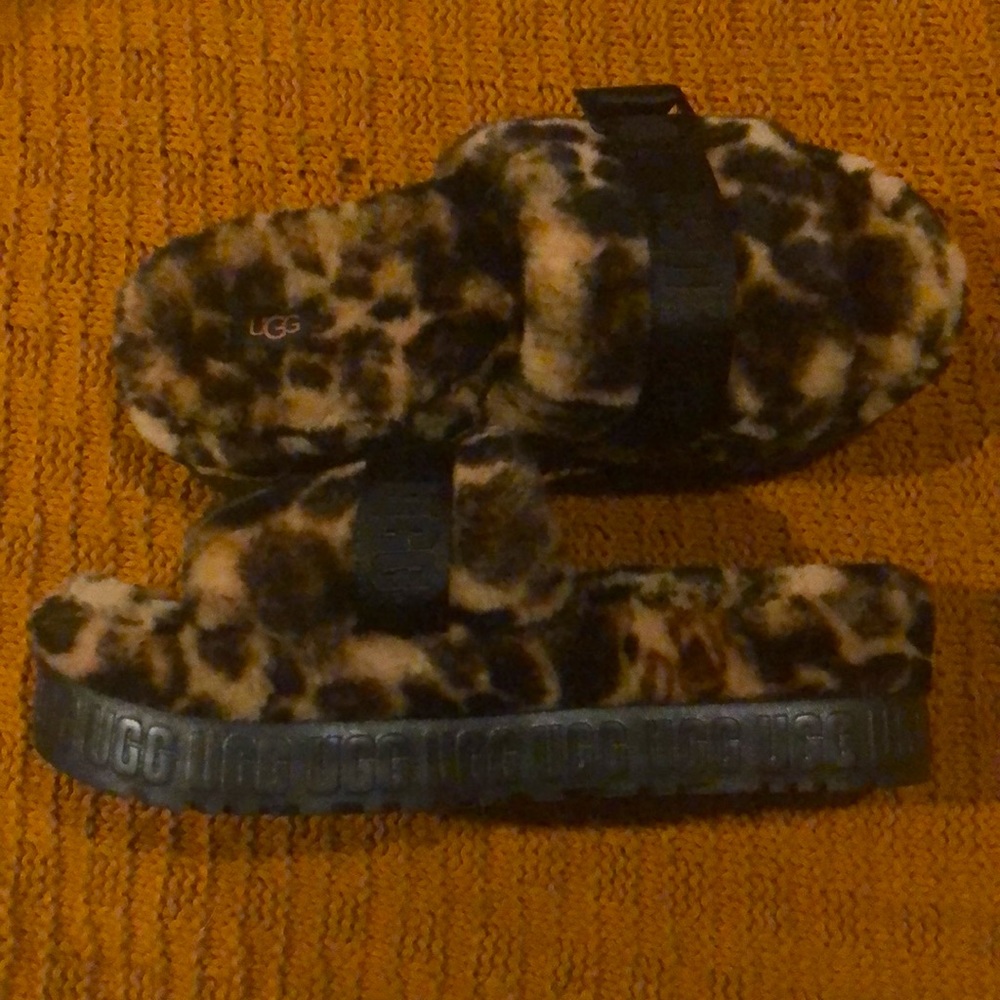 Ugg Fluffita Fuzzy Cheetah platform Slippers EUR 41 USA 10 - Picture 4 of 5